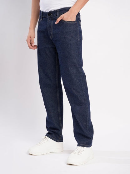 Men’s Dark Blue Relaxed Fit Denim Jeans