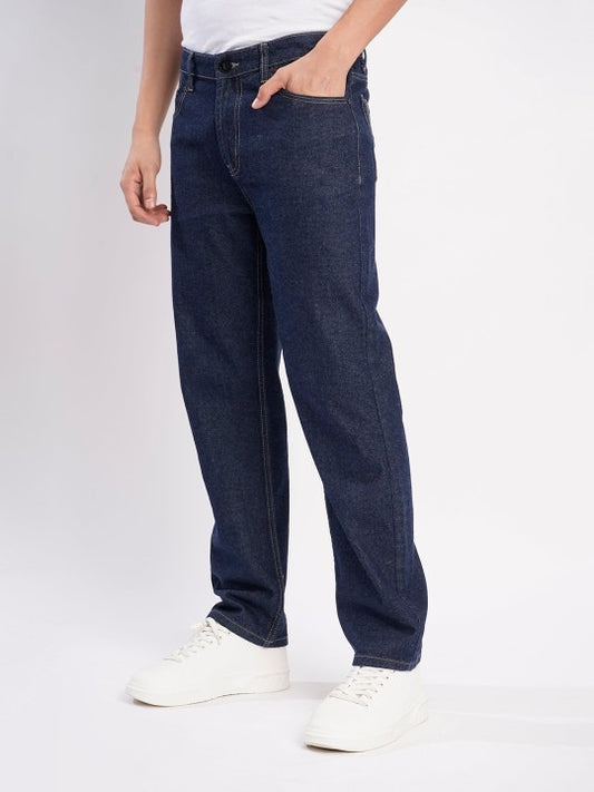 Men’s Dark Blue Relaxed Fit Denim Jeans