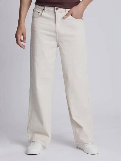 Men’s Off White Relaxed Fit Denim Jeans