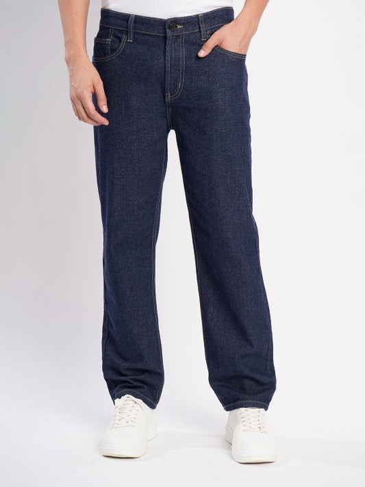 Men’s Dark Blue Relaxed Fit Denim Jeans